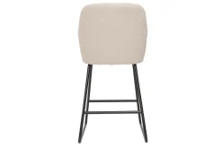 Tabourets de bar en tissu effet velours beige H65 cm (lot de 2) AMIKA
