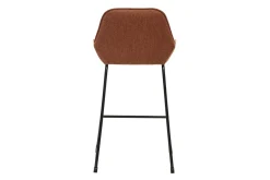 Tabourets de bar en tissu effet velours texturé terre brûlée et métal noir H68 cm (lot de 2) RONNIE