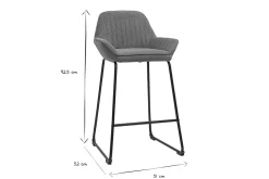 Tabourets de bar en tissu effet velours texturé terre brûlée et métal noir H68 cm (lot de 2) RONNIE