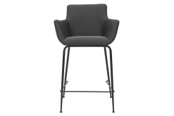 Tabourets de bar en tissu gris anthracite H65 cm (lot de 2) CARLIE