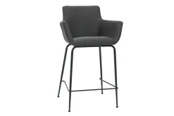Tabourets de bar en tissu gris anthracite H65 cm (lot de 2) CARLIE