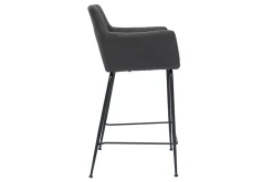 Tabourets de bar en tissu gris anthracite H65 cm (lot de 2) CARLIE