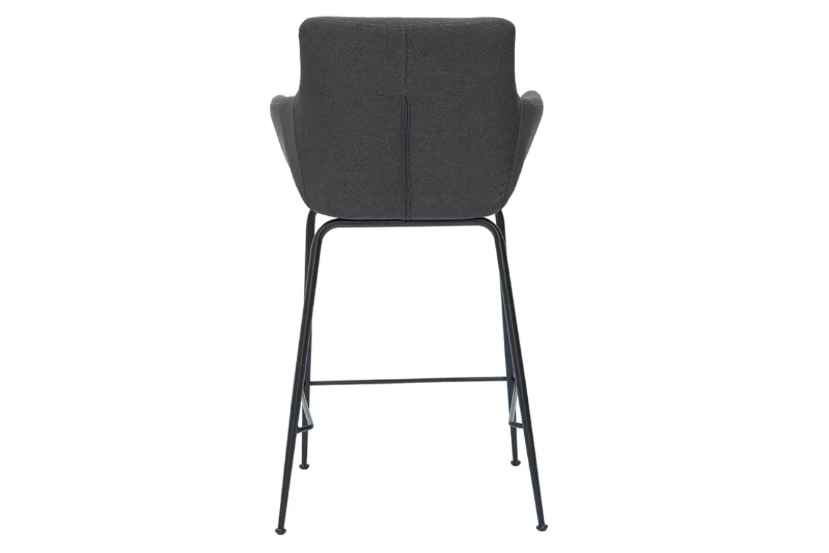 Tabourets de bar en tissu gris anthracite H65 cm (lot de 2) CARLIE