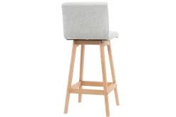 Tabourets de bar en tissu gris clair et bois H65 cm (lot de 2) KLARIS