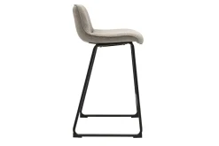 Tabourets de bar en tissu taupe et métal noir H65 cm (lot de 2) BOOST