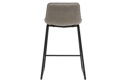 Tabourets de bar en tissu taupe et métal noir H65 cm (lot de 2) BOOST