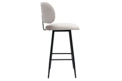 Tabourets de bar en tissu velours taupe et métal noir H70 cm (lot de 2) ATRIUM