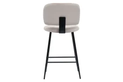 Tabourets de bar en tissu velours taupe et métal noir H70 cm (lot de 2) ATRIUM