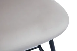 Tabourets de bar en tissu velours taupe et métal noir H70 cm (lot de 2) ATRIUM