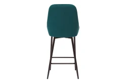 Tabourets de bar en tissu velours bleu pétrole et métal noir H65 cm (lot de 2) HOLO