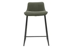 Tabourets de bar en tissu vert kaki et métal H65 cm (lot de 2) BOOST