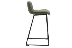Tabourets de bar en tissu vert kaki et métal H65 cm (lot de 2) BOOST