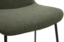 Tabourets de bar en tissu vert kaki et métal H65 cm (lot de 2) BOOST
