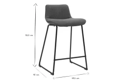 Tabourets de bar en tissu vert kaki et métal H65 cm (lot de 2) BOOST