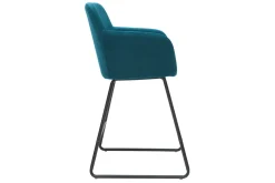 Tabourets de bar en velours bleu pétrole H65 cm (lot de 2) AMIKA