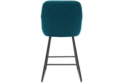 Tabourets de bar en velours bleu pétrole H65 cm (lot de 2) AMIKA