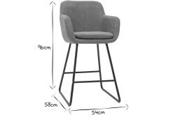 Tabourets de bar en velours bleu pétrole H65 cm (lot de 2) AMIKA