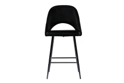 Tabourets de bar en velours noir et métal H65 cm (lot de 2) COSETTE