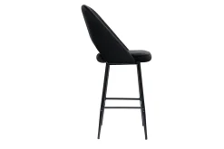 Tabourets de bar en velours noir et métal H65 cm (lot de 2) COSETTE