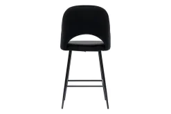 Tabourets de bar en velours noir et métal H65 cm (lot de 2) COSETTE