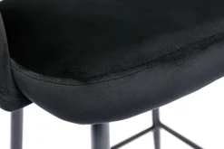 Tabourets de bar en velours noir et métal H65 cm (lot de 2) COSETTE