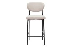 Tabourets de bar fixes en tissu effet velours texturé beige H65 cm (lot de 2) BREKA