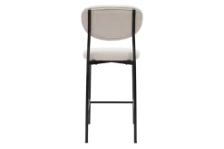 Tabourets de bar fixes en tissu effet velours texturé beige H65 cm (lot de 2) BREKA