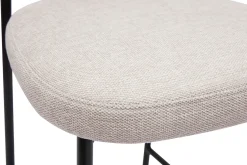Tabourets de bar fixes en tissu effet velours texturé beige H65 cm (lot de 2) BREKA