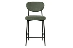 Tabourets de bar fixes en tissu velours côtelé vert kaki H65 cm (lot de 2) BREKA