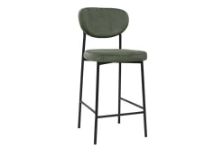 Tabourets de bar fixes en tissu velours côtelé vert kaki H65 cm (lot de 2) BREKA