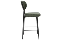 Tabourets de bar fixes en tissu velours côtelé vert kaki H65 cm (lot de 2) BREKA