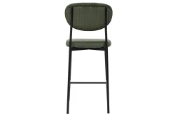 Tabourets de bar fixes en tissu velours côtelé vert kaki H65 cm (lot de 2) BREKA