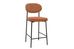 Tabourets de bar fixes en tissu velours côtelé terre brûlée H65 cm (lot de 2) BREKA