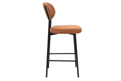 Tabourets de bar fixes en tissu velours côtelé terre brûlée H65 cm (lot de 2) BREKA