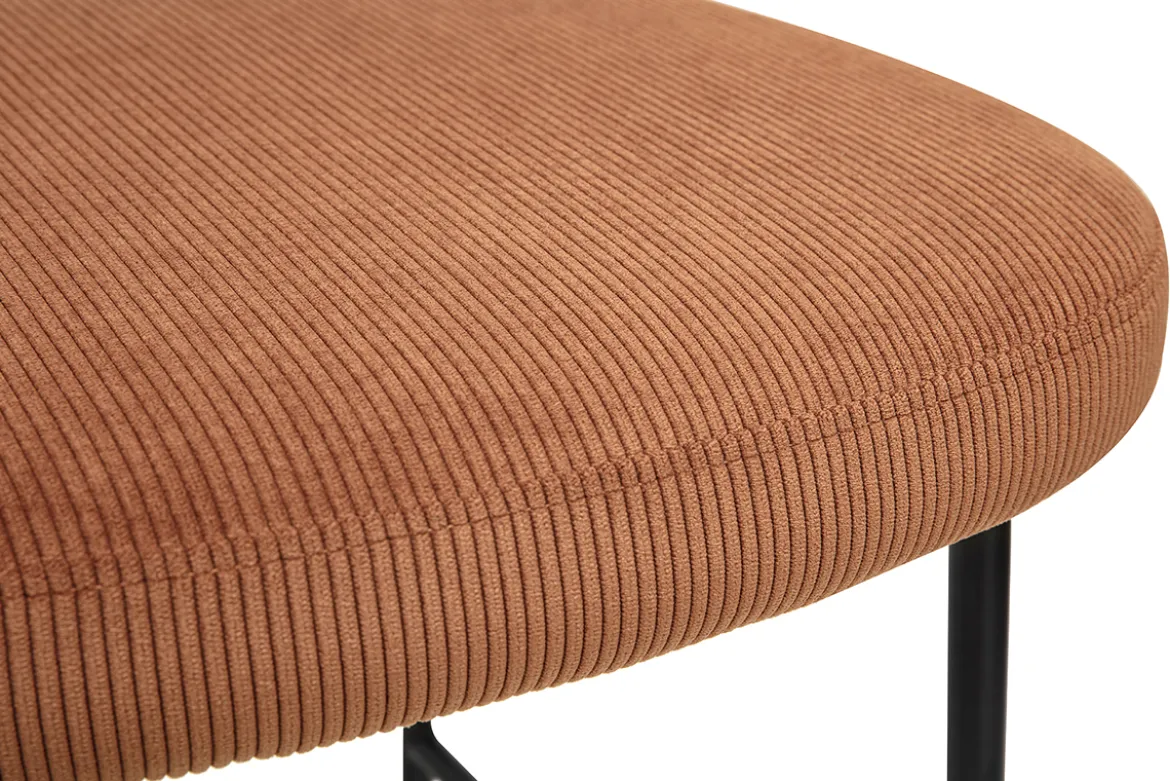 Tabourets de bar fixes en tissu velours côtelé terre brûlée H65 cm (lot de 2) BREKA