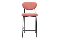 Tabourets de bar fixes en tissu effet velours texturé terracotta H65 cm (lot de 2) BREKA