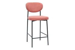 Tabourets de bar fixes en tissu effet velours texturé terracotta H65 cm (lot de 2) BREKA