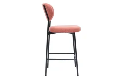 Tabourets de bar fixes en tissu effet velours texturé terracotta H65 cm (lot de 2) BREKA