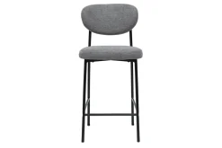 Tabourets de bar fixes en tissu effet velours texturé gris clair H65 cm (lot de 2) BREKA