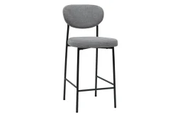 Tabourets de bar fixes en tissu effet velours texturé gris clair H65 cm (lot de 2) BREKA