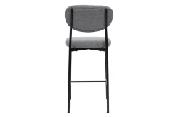 Tabourets de bar fixes en tissu effet velours texturé gris clair H65 cm (lot de 2) BREKA