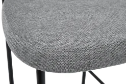 Tabourets de bar fixes en tissu effet velours texturé gris clair H65 cm (lot de 2) BREKA