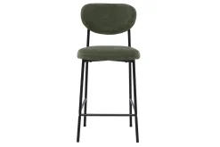 Tabourets de bar fixes en tissu effet velours vert kaki H65 cm (lot de 2) BREKA
