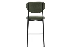 Tabourets de bar fixes en tissu effet velours vert kaki H65 cm (lot de 2) BREKA