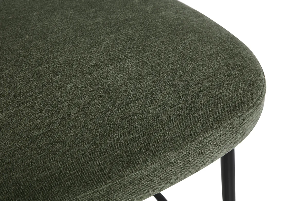 Tabourets de bar fixes en tissu effet velours vert kaki H65 cm (lot de 2) BREKA