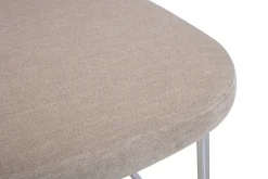 Tabourets de bar fixes en tissu effet velours taupe H65 cm (lot de 2) BREKA