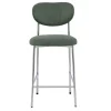 Tabourets de bar fixes en tissu velours côtelé vert kaki H65 cm (lot de 2) BREKA