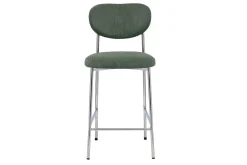 Tabourets de bar fixes en tissu velours côtelé vert kaki H65 cm (lot de 2) BREKA