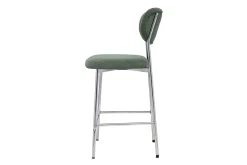 Tabourets de bar fixes en tissu velours côtelé vert kaki H65 cm (lot de 2) BREKA