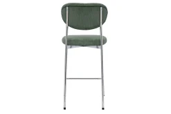 Tabourets de bar fixes en tissu velours côtelé vert kaki H65 cm (lot de 2) BREKA
